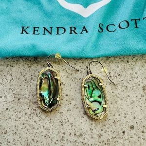 Lee Gold Drop Earrings in Abalone Shell